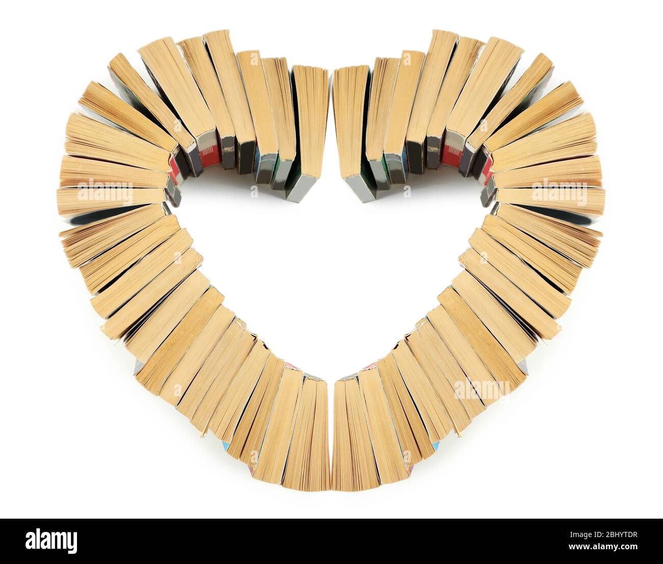 Part of heart made with books Stock Photo - Alamy