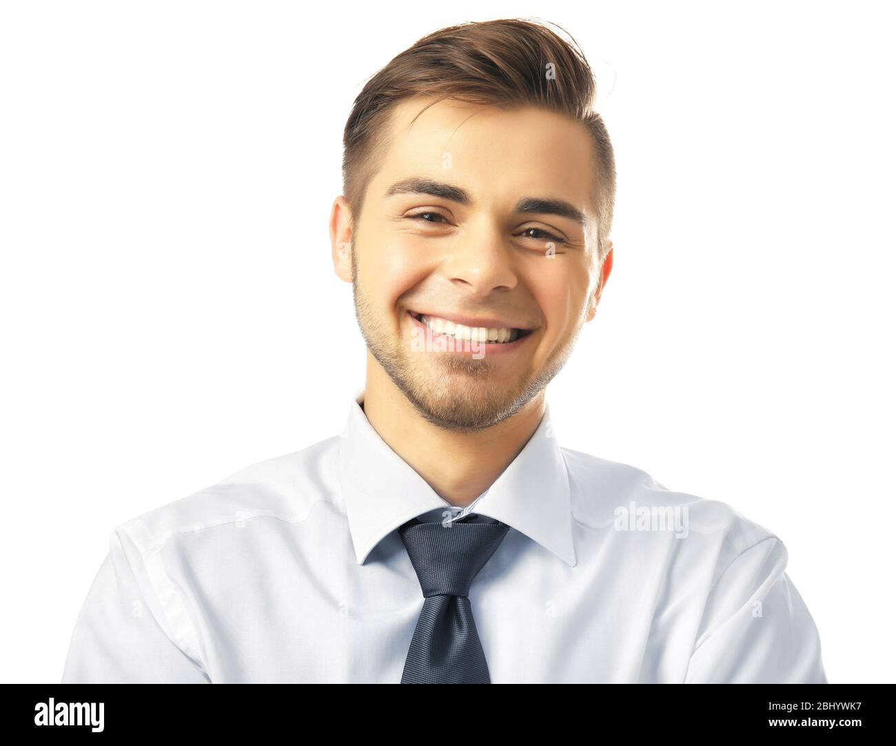 Elegant man in suit isolated on white Stock Photo - Alamy