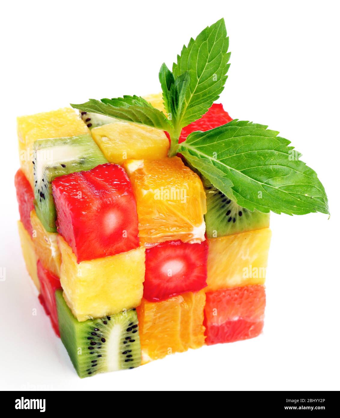 Cube formed from sliced fruits isolated on white Stock Photo - Alamy