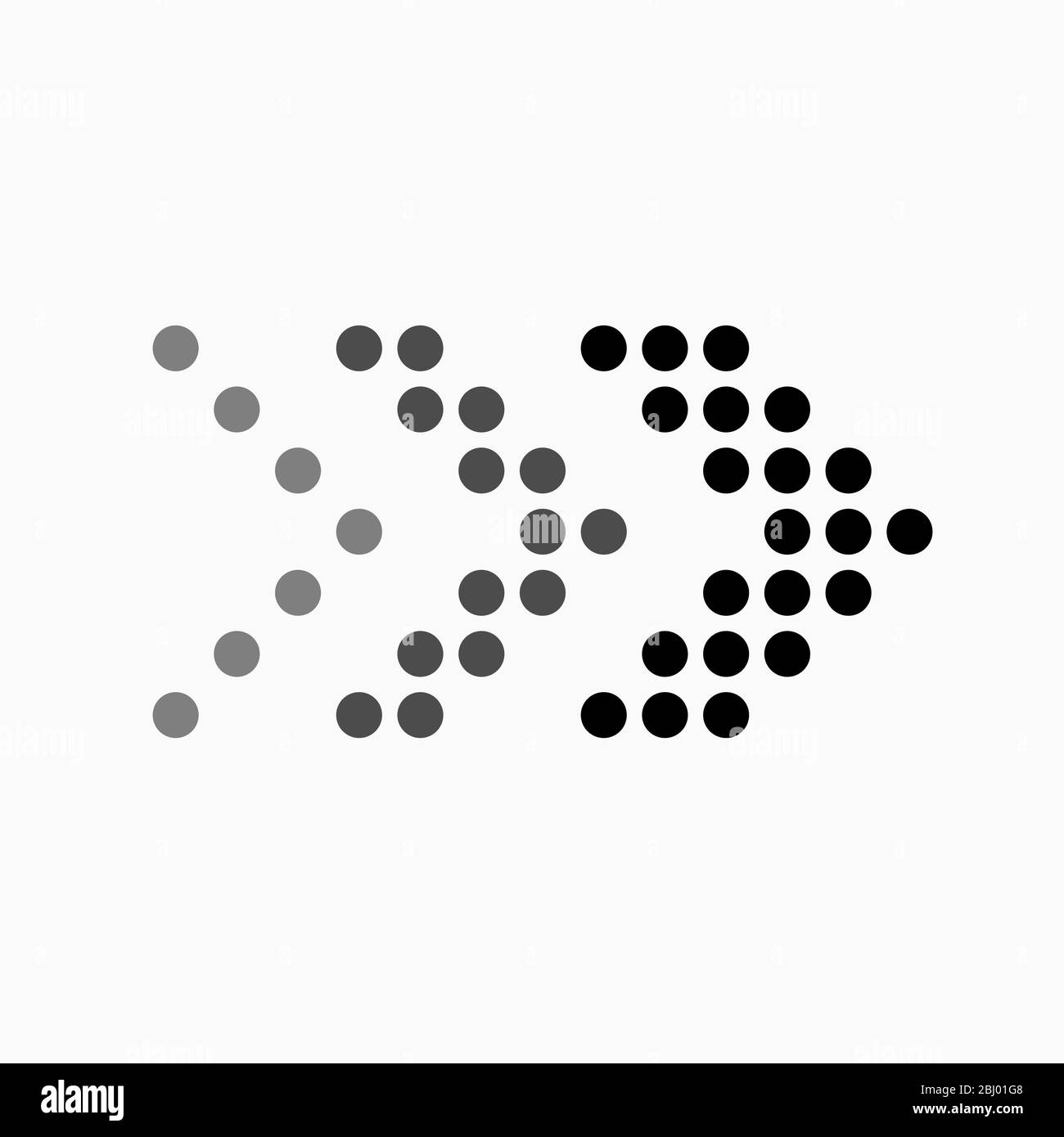 Dot arrow icon. Halftone effect. Isolated graphic element. Stock - Vector illustration. Stock Vector