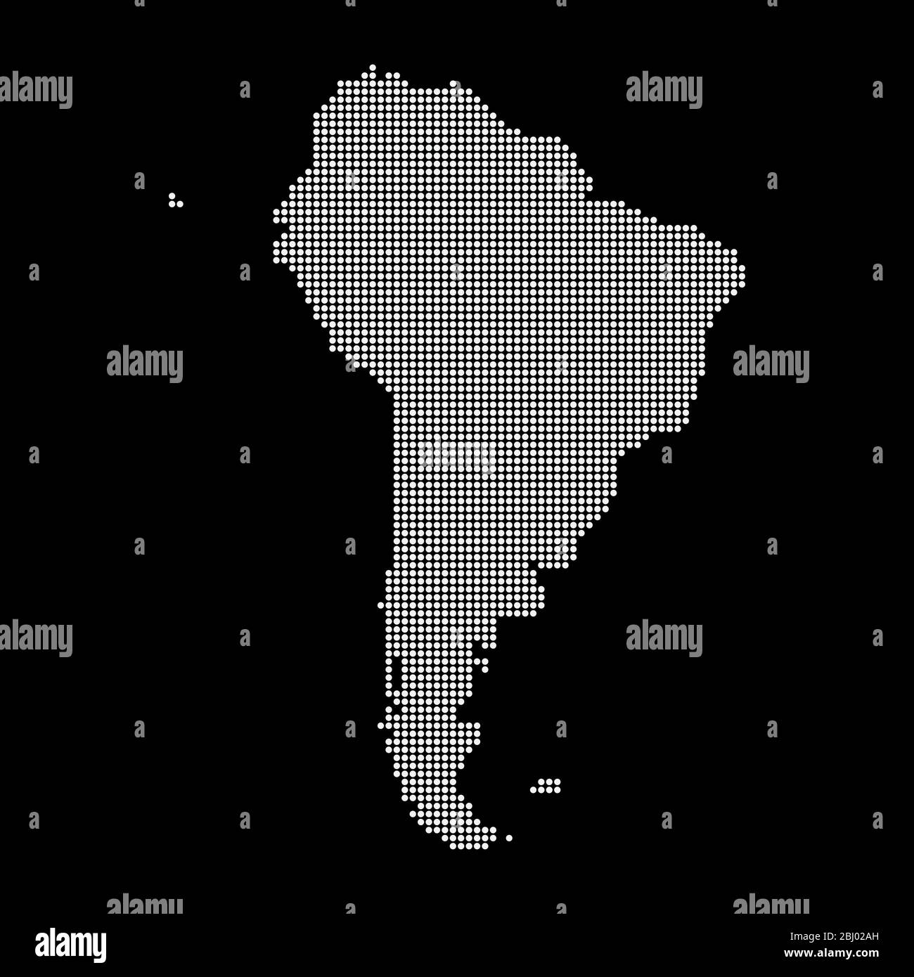 South America map made from halftone dot pattern Stock Vector