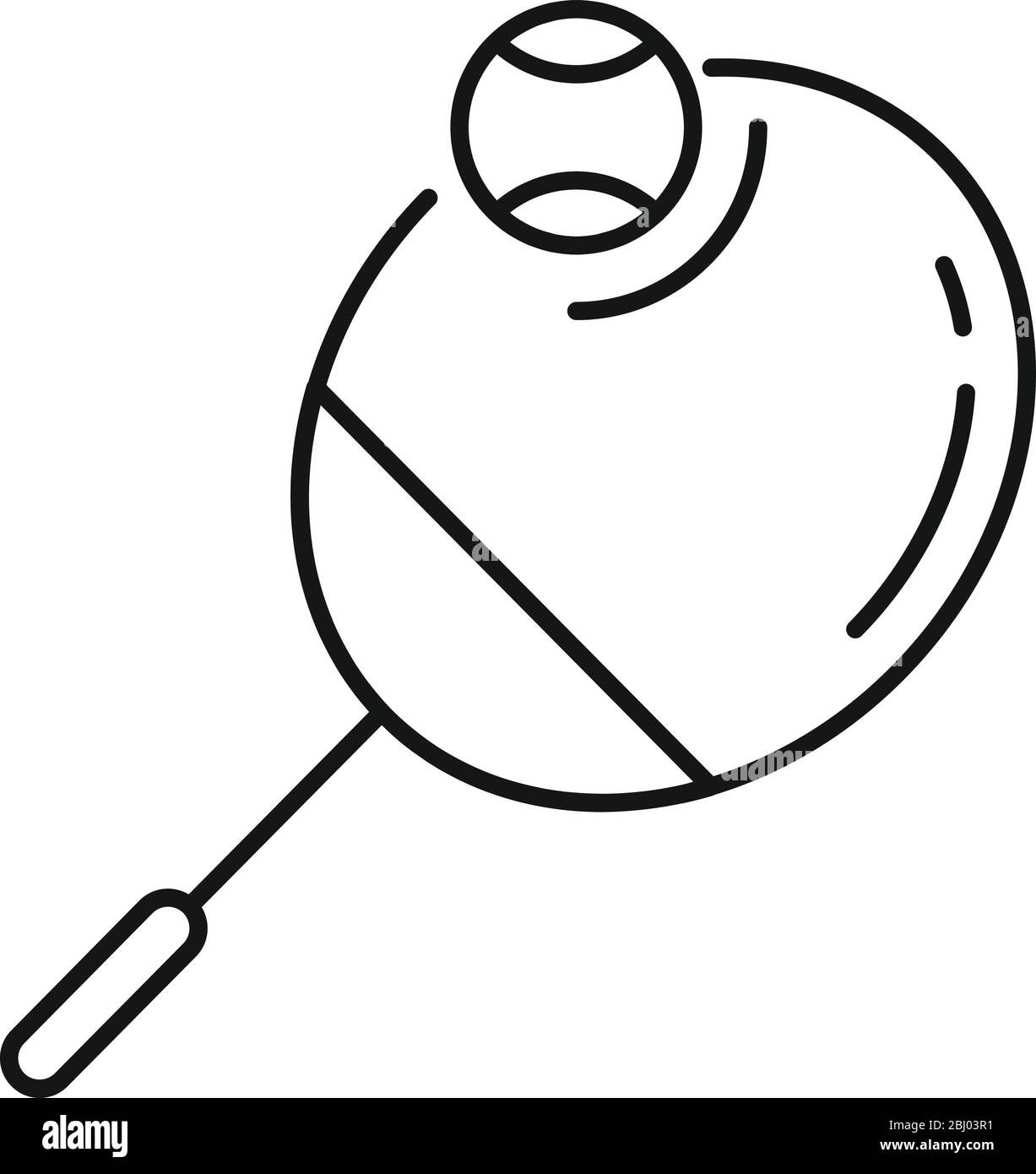 Tennis racket icon. Outline tennis racket vector icon for web design