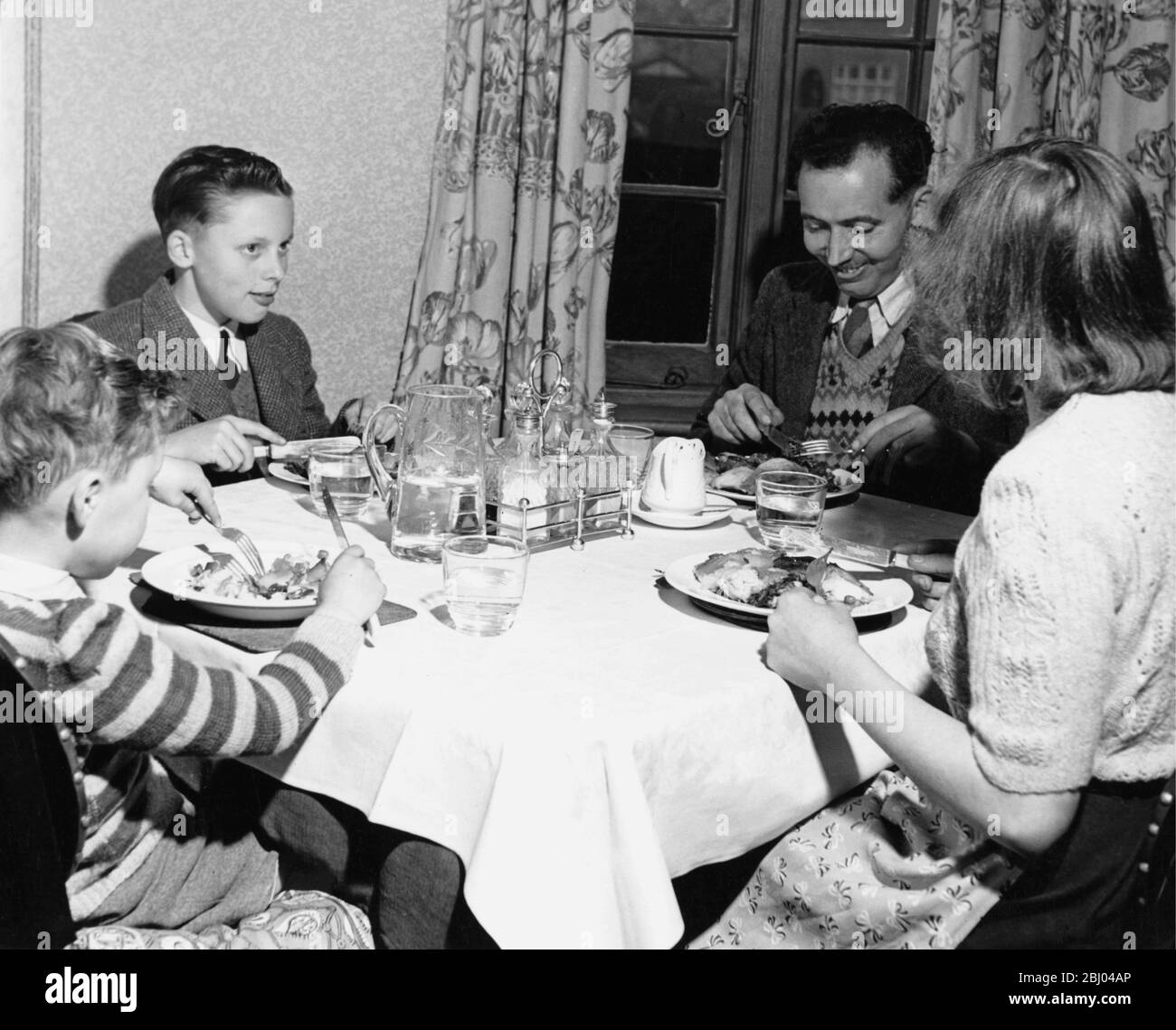 Meal time 1950 Stock Photo