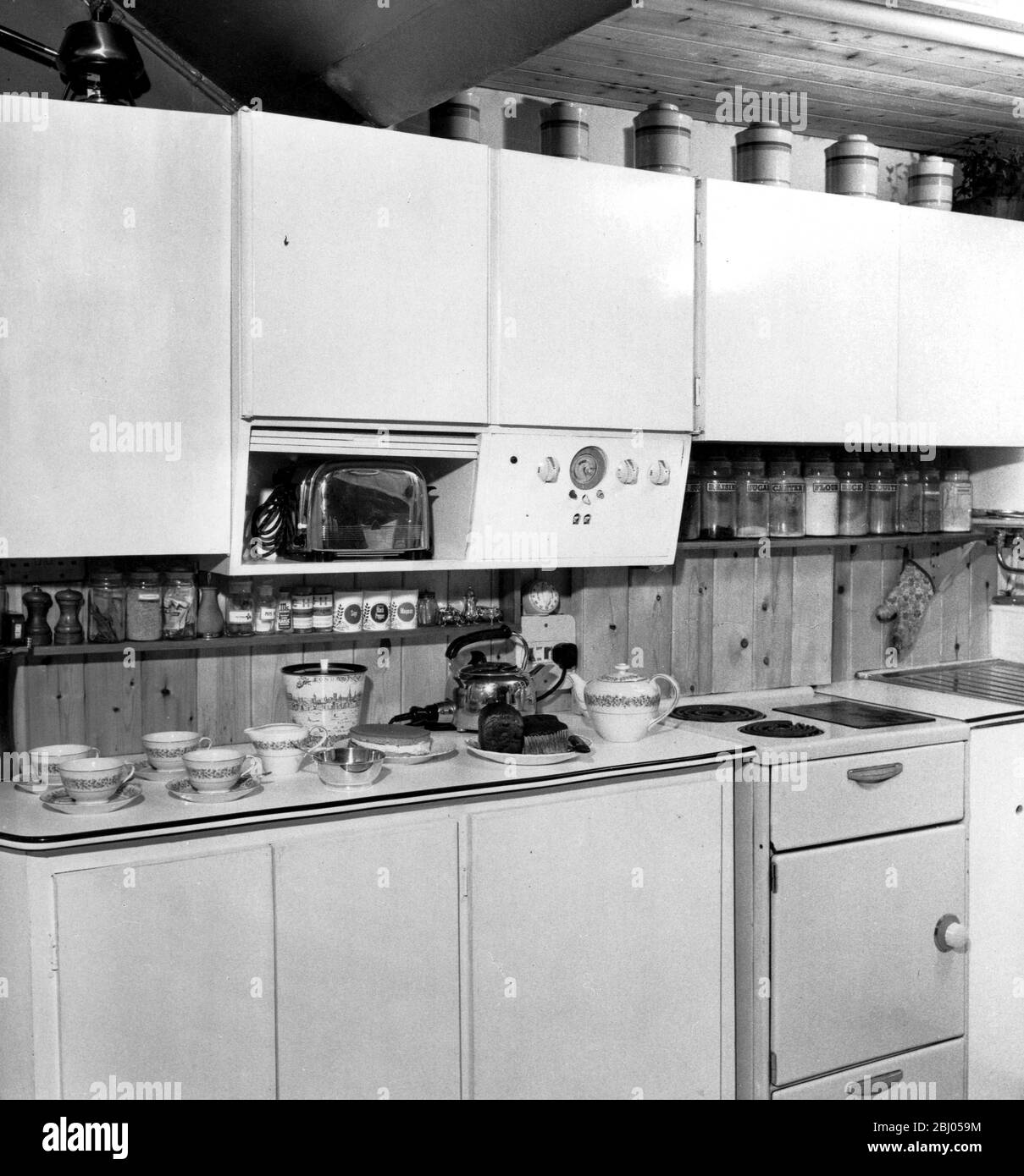 Kitchen Cupboards 1968 Stock Photo Alamy
