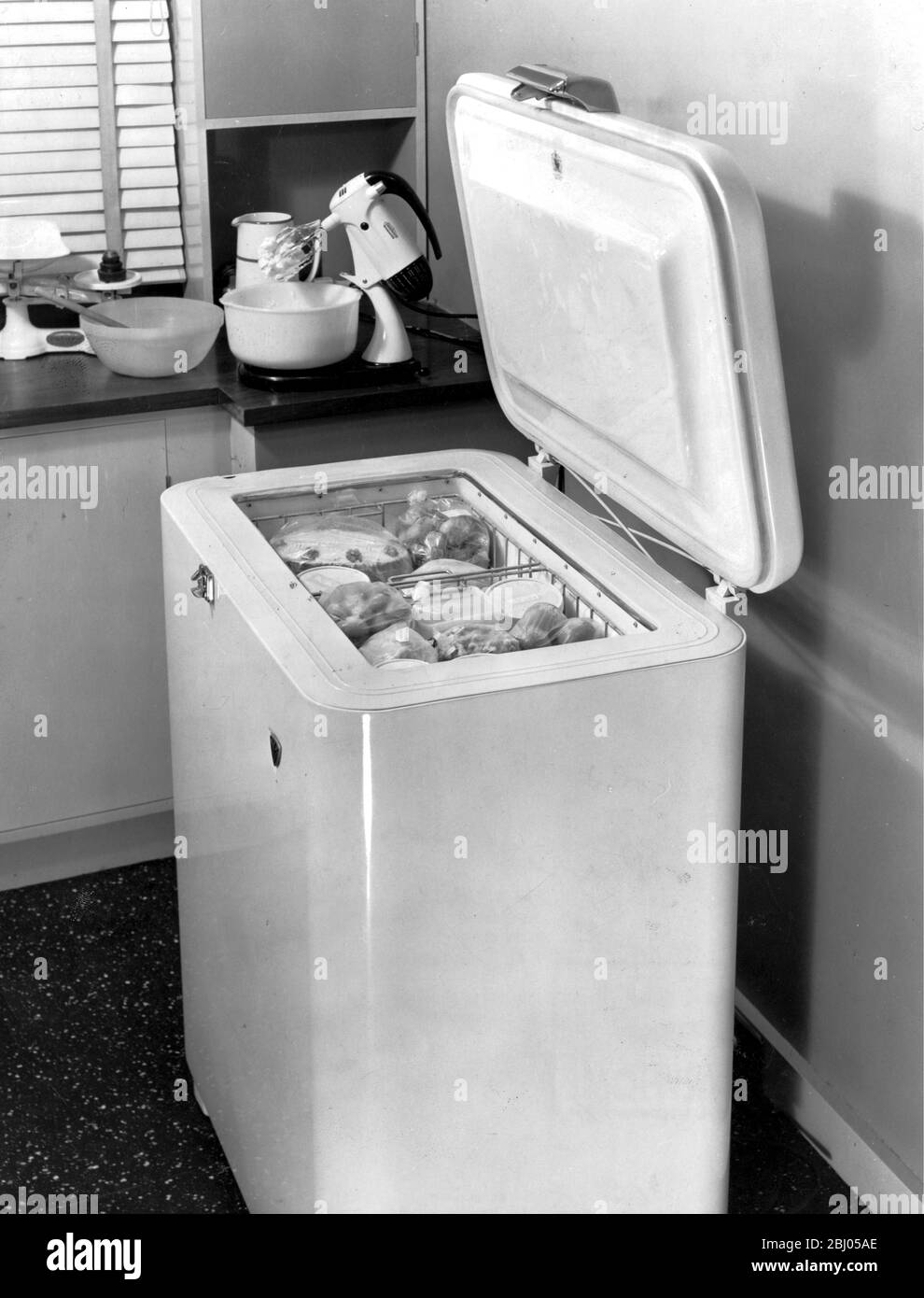 Chest Freezer. 1960's. Stock Photo