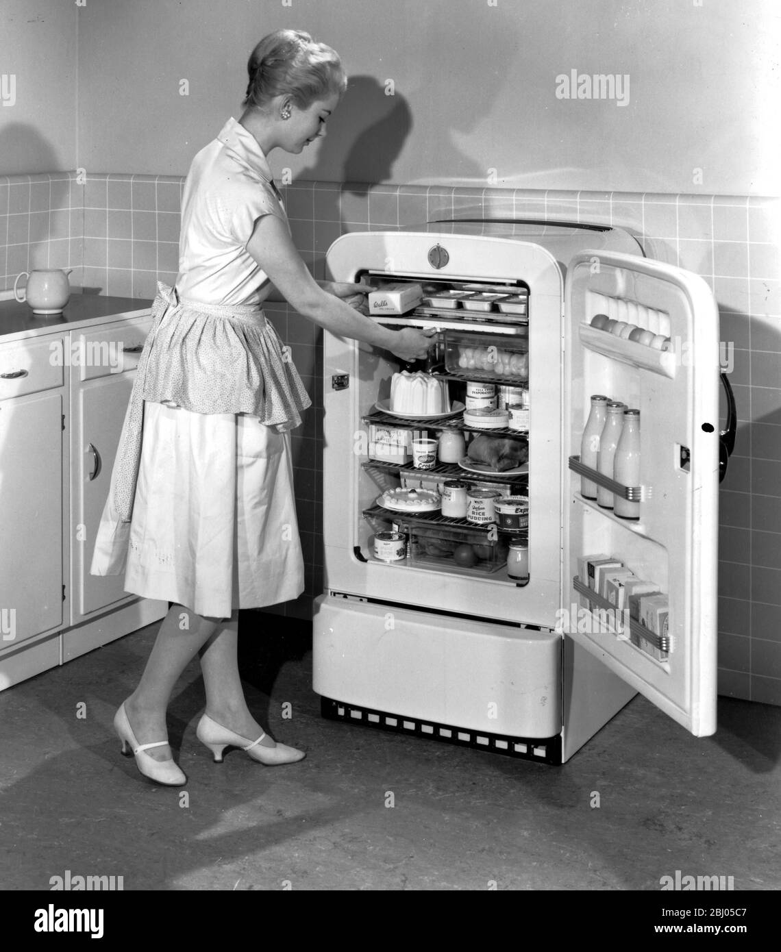 Kitchen Refrigerator Stock Photo