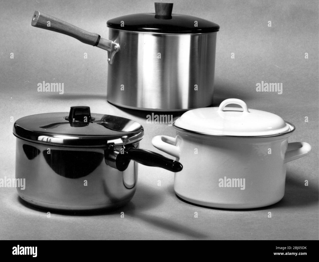 Kitchen Saucepans 1967 Stock Photo Alamy
