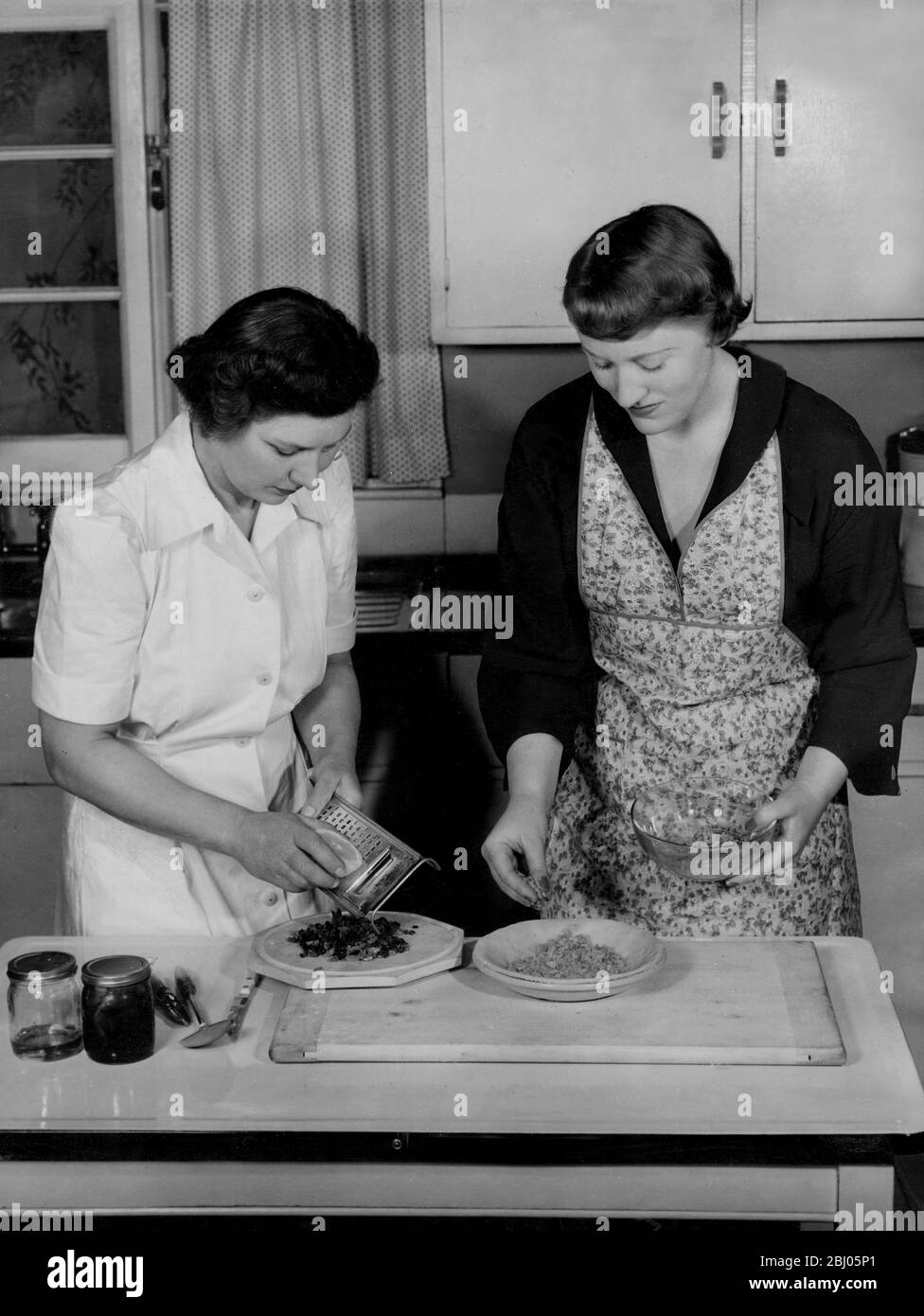Pastry making circa 1950. Stock Photo