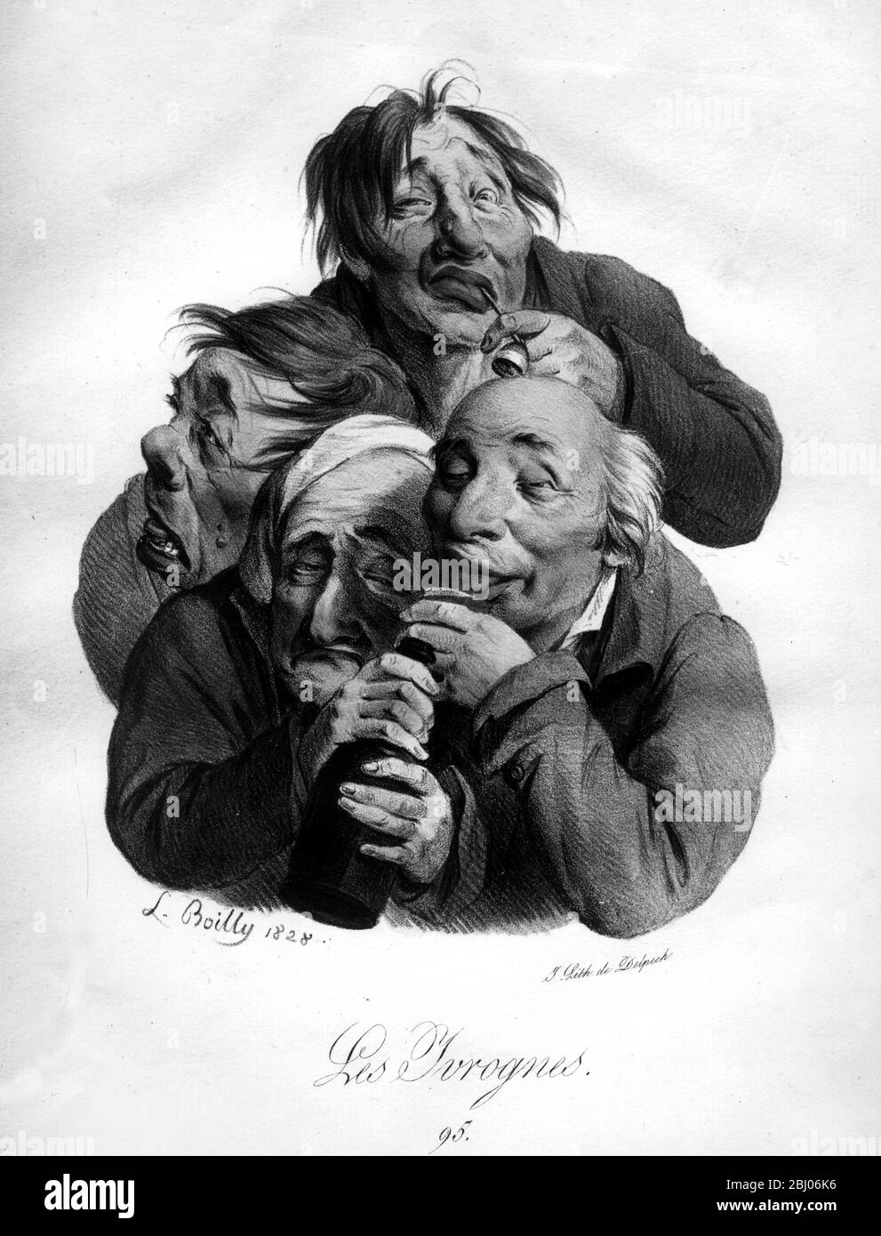 Les Ivrognes - The Drunkards by Boilly 1828 Stock Photo