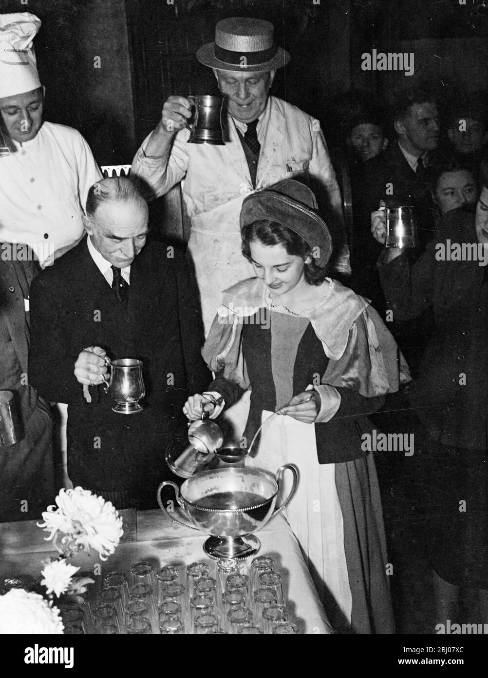 The ancient ceremony of hoisting the ale-garland was revived at the ...