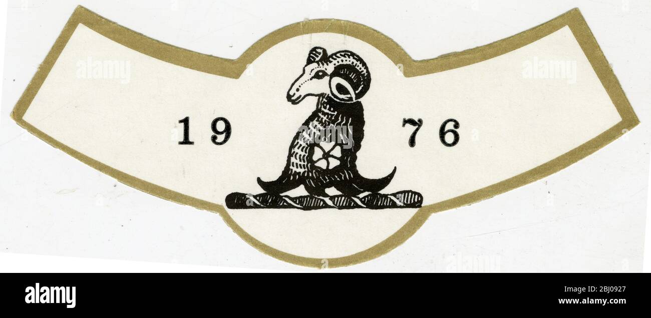 Wine Label. - 1976. unidentified wine. Stock Photo