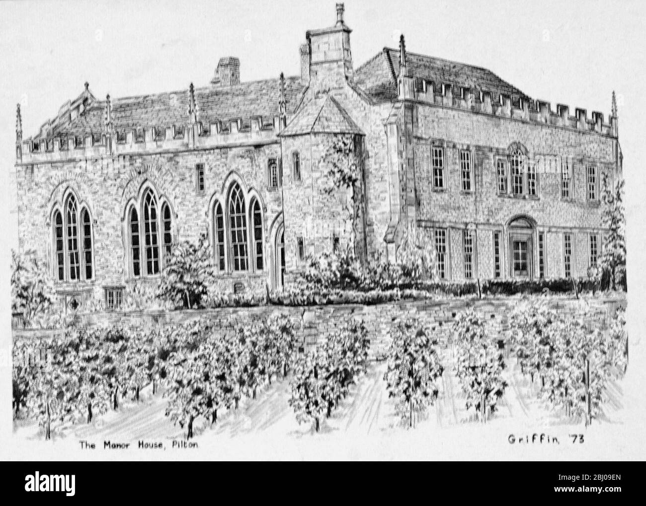 Picture Shows: The Manor House. Pilton. Stock Photo