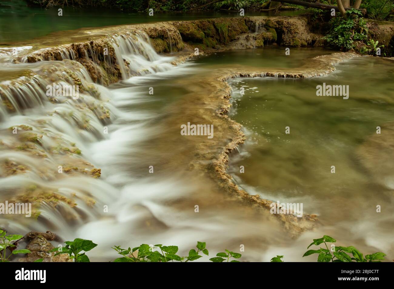 Krushunski waterfalls during the spring, Krushuna village, Bulgaria Stock Photo