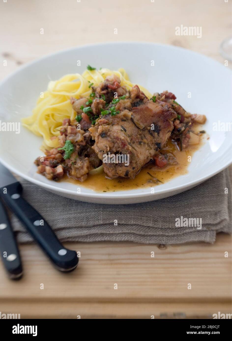 Cook Rabbit Saddle Saddle of rabbit cooked in wine and stock, with shallots, herbs and ...
