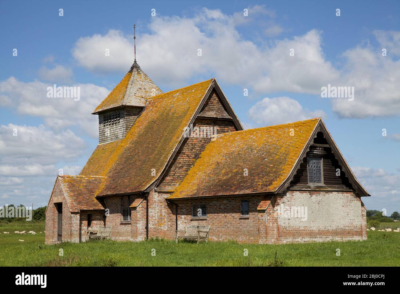 St Thomas a Becket church, Fairfield, Romney Marsh, Kent Stock Photo