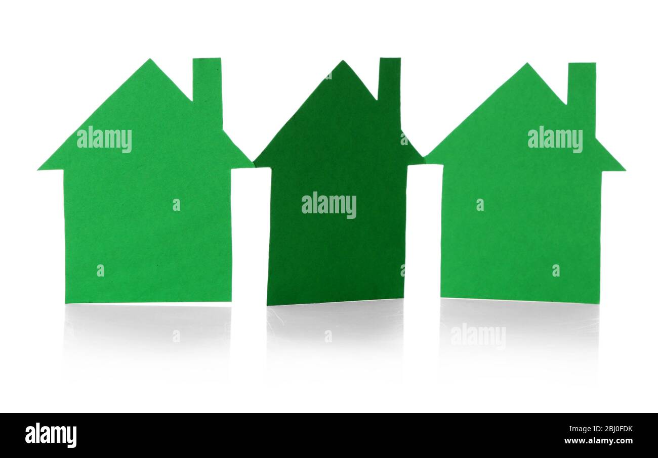 Paper houses isolated on white Stock Photo Alamy