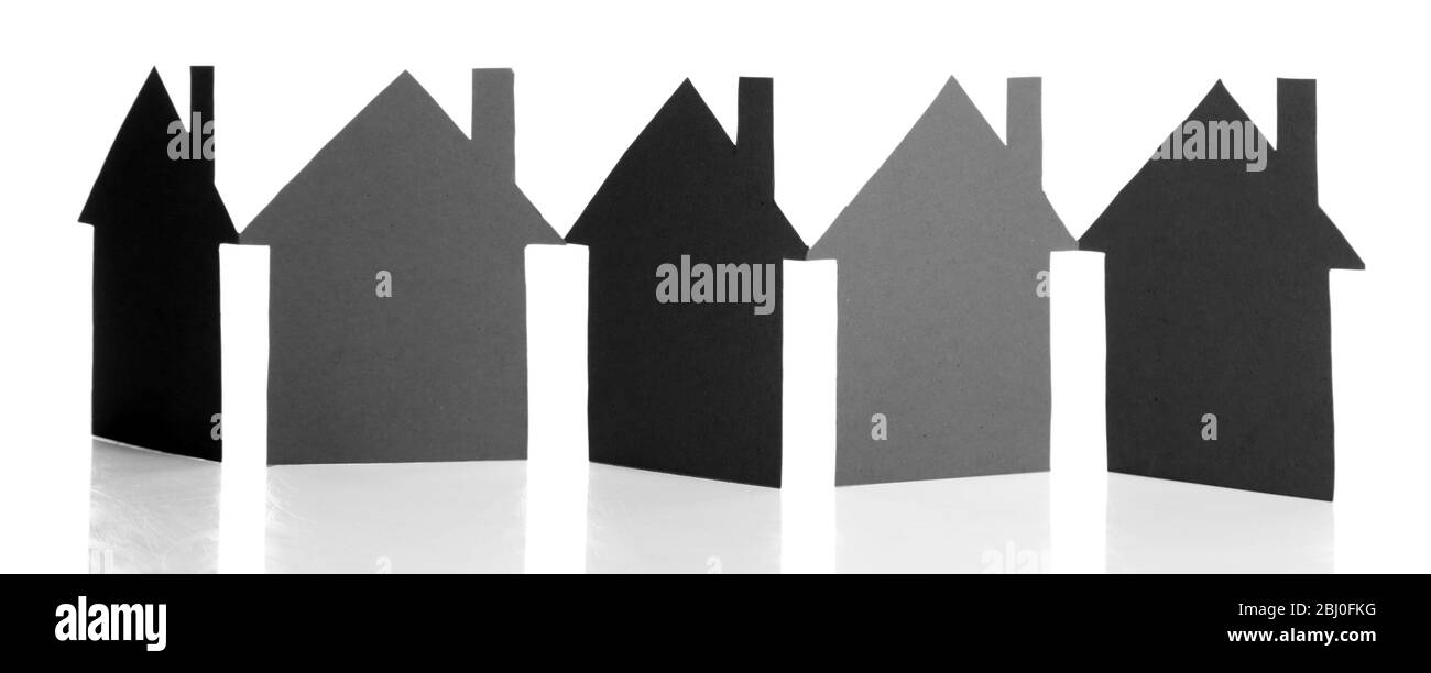 Paper houses isolated on white Stock Photo Alamy