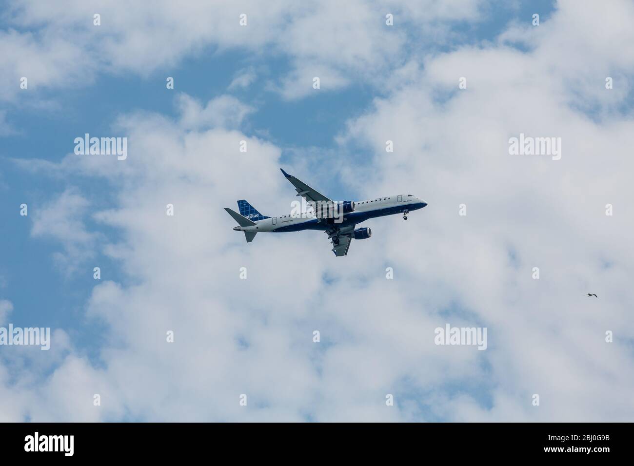 JetBlue Plane Ascending Stock Photo
