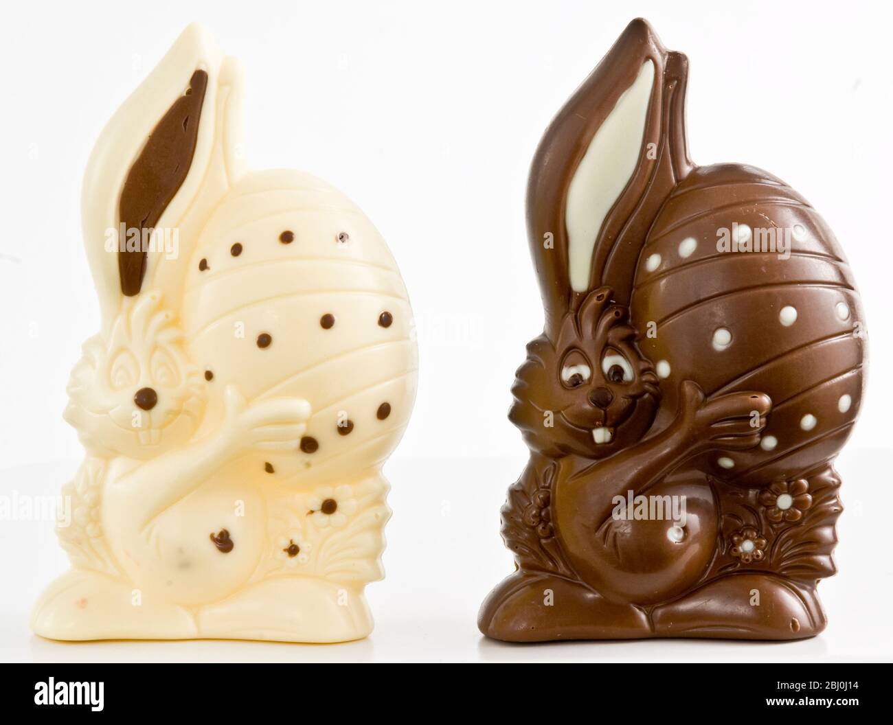 Chocolate bunnies - Easter gift - Stock Photo