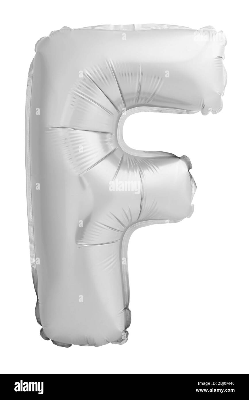 Letter F made of inflatable balloon isolated on white Stock Photo Alamy