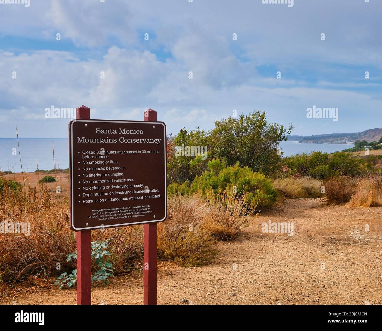 Santa Monica Mountains Conservancy Sign Stock Photo Alamy