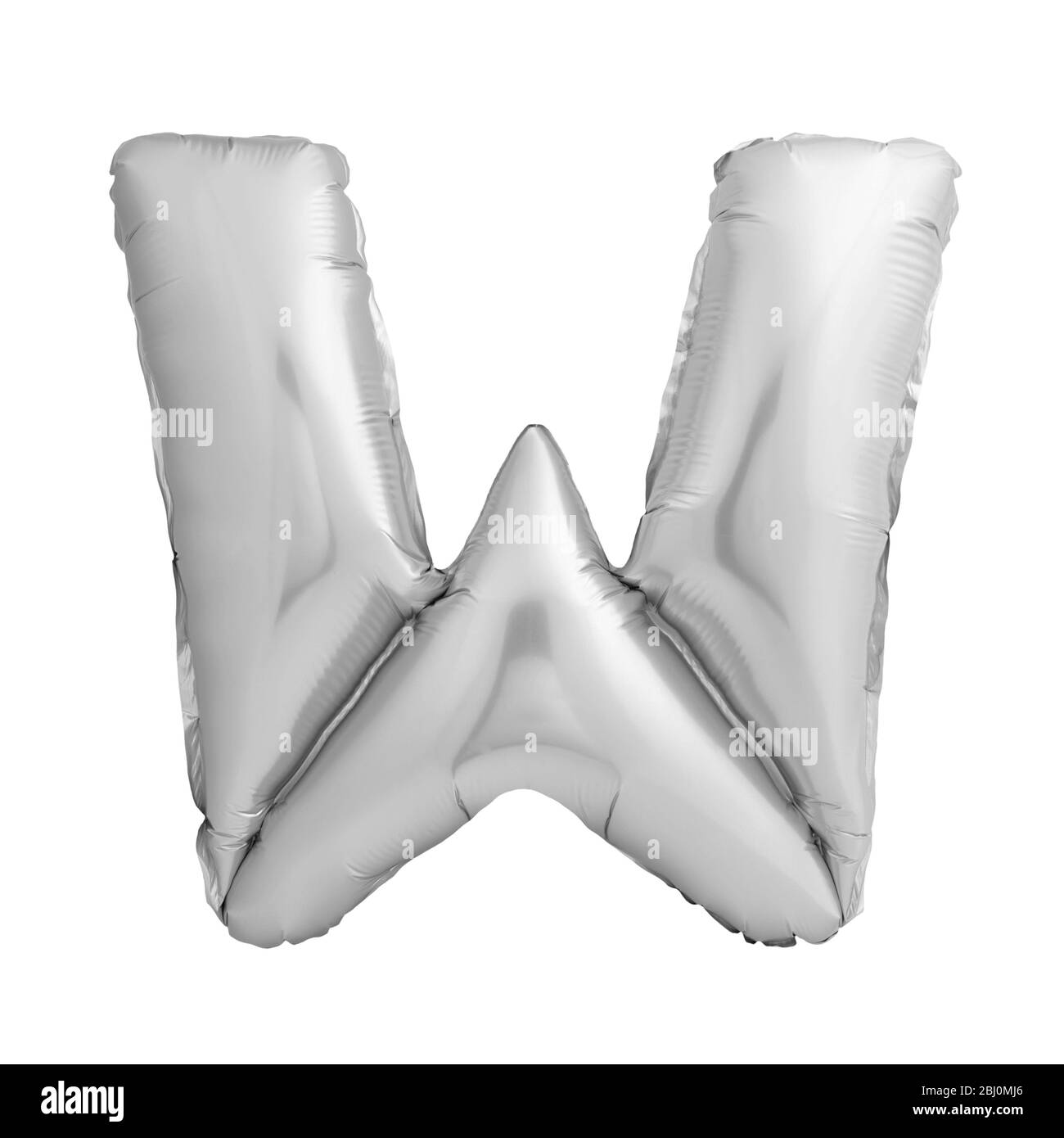 Letter W made of inflatable balloon isolated on white Stock Photo
