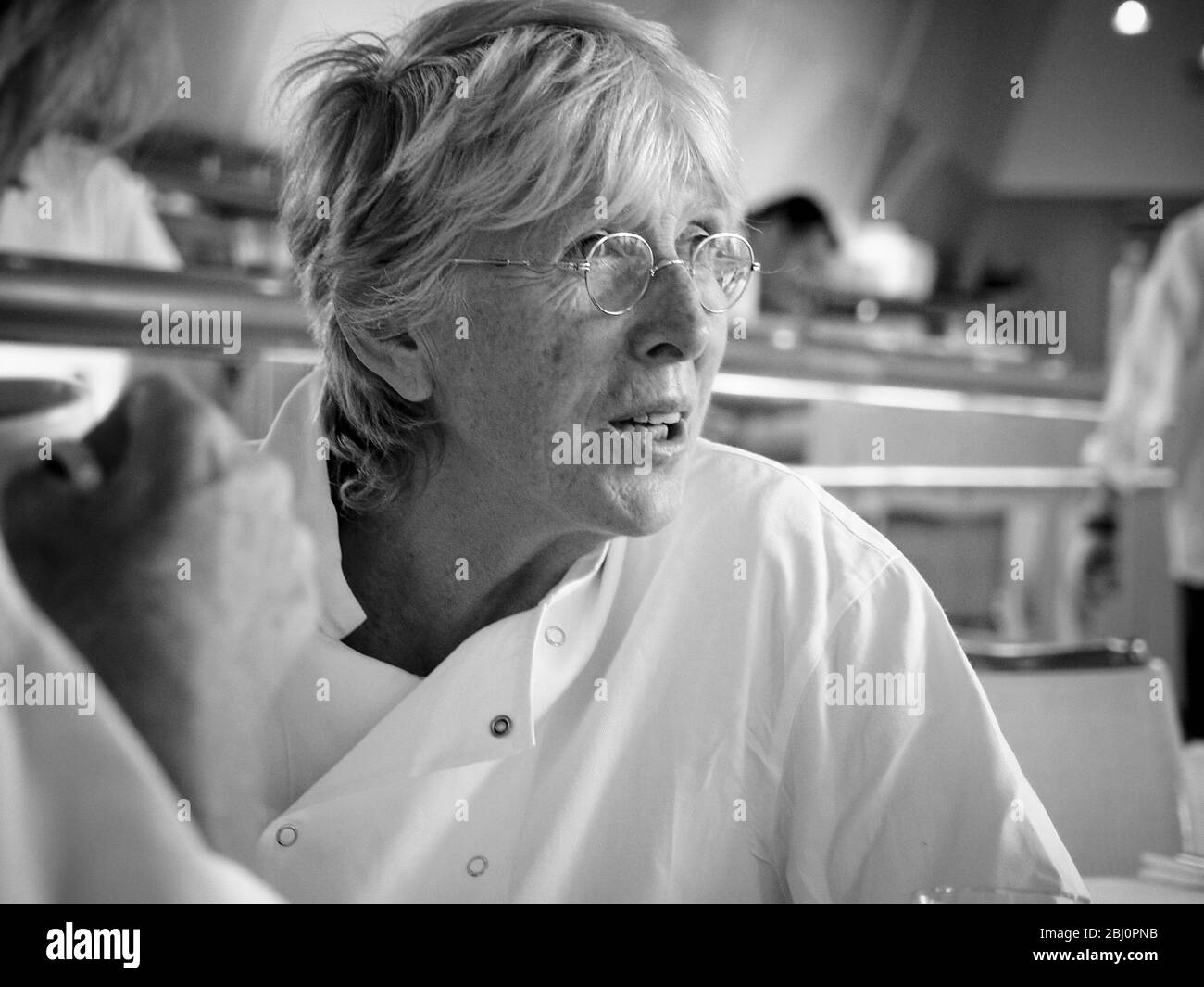 Chef Rose Gray at London's River Cafe which she and Ruth Rogers started - Stock Photo