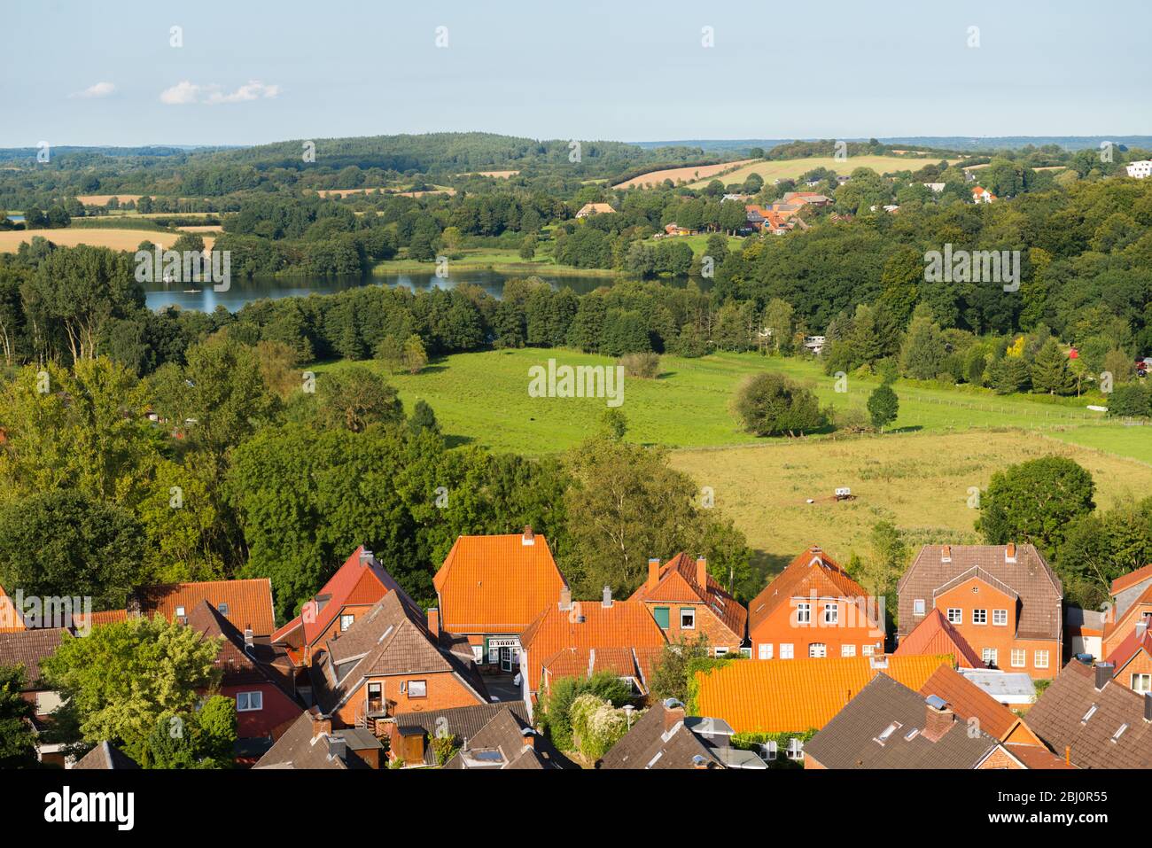 Bird´s eye view of Bad Segeberg, Kreis or district Bad Segeberg, Schleswig-Holstein, North Germany, Central Europe Stock Photo