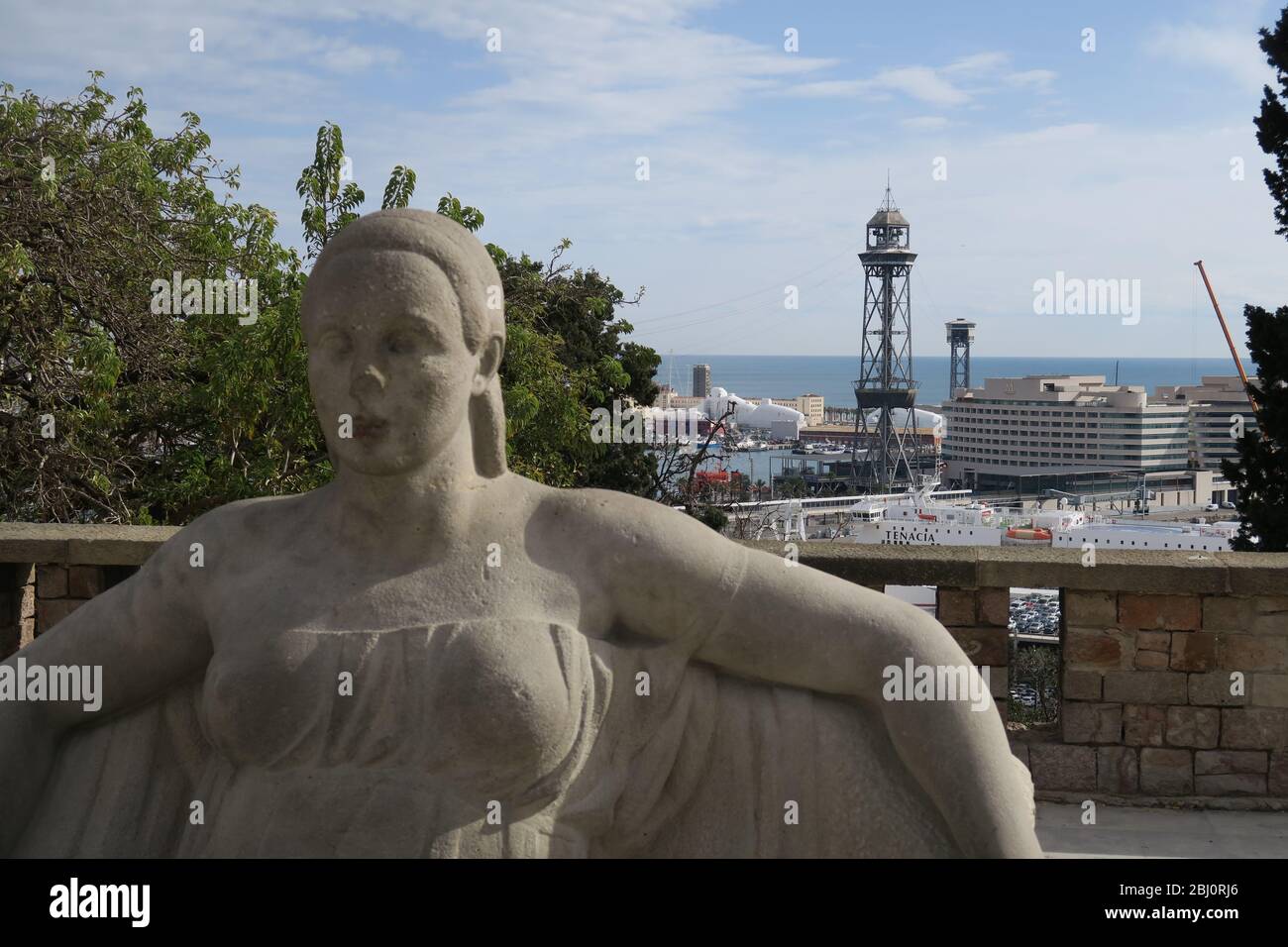 CABLE CAR STATION MONTJUIC Stock Photo - Alamy