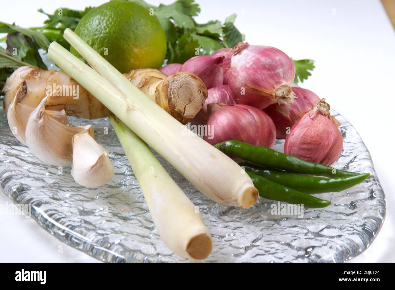 Flavouring ingredients for Thai green curry - Stock Photo