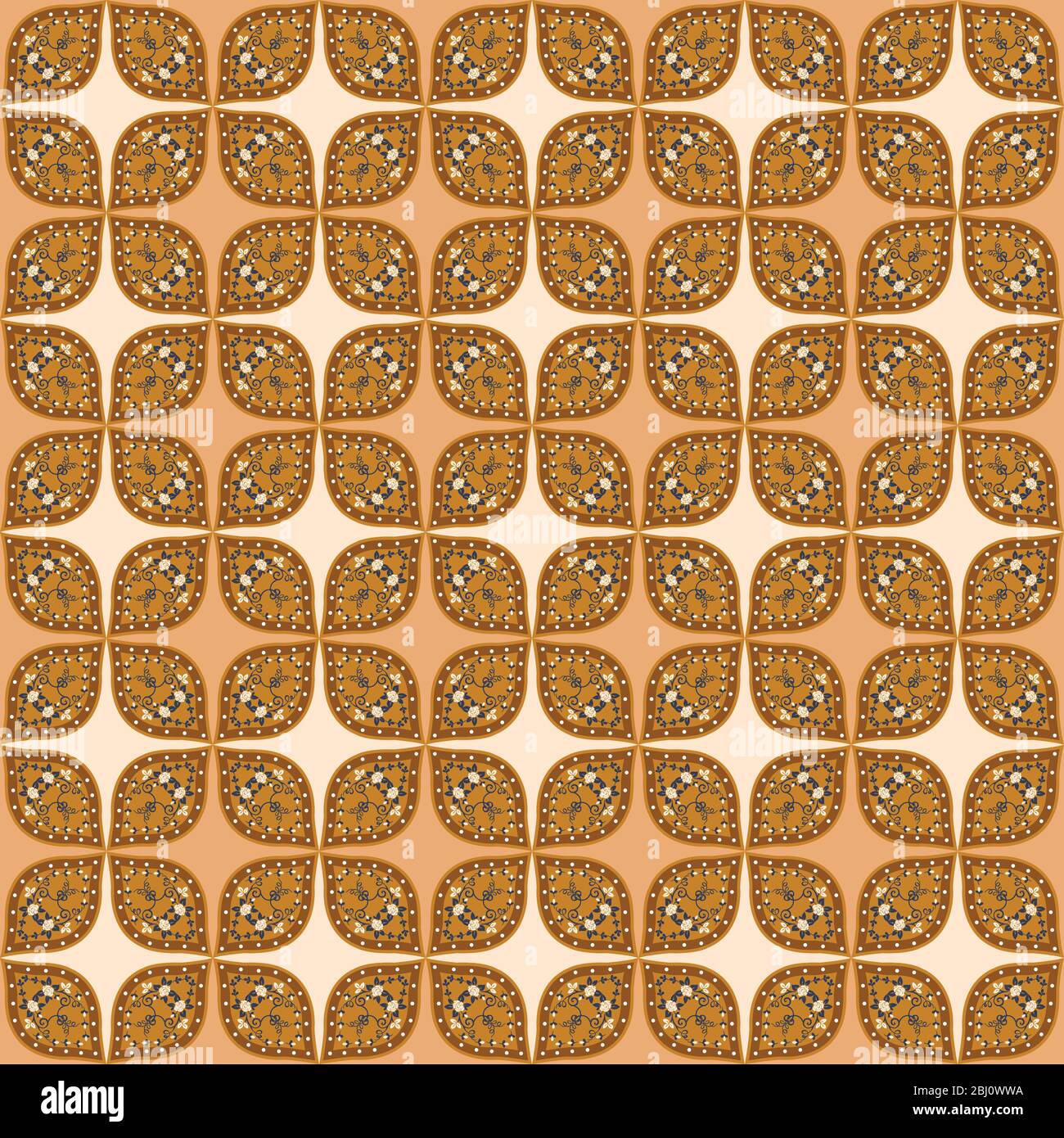 Javanese batik seamless texture with elegant brown color Stock Vector ...