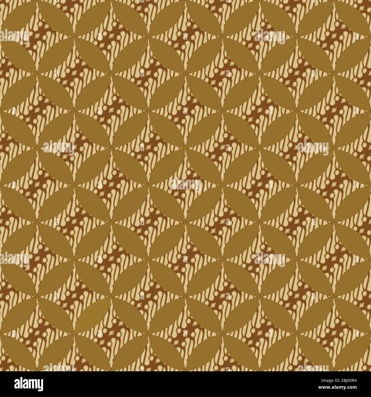 The unique motif of Javanese batik with seamless brown color Stock Vector