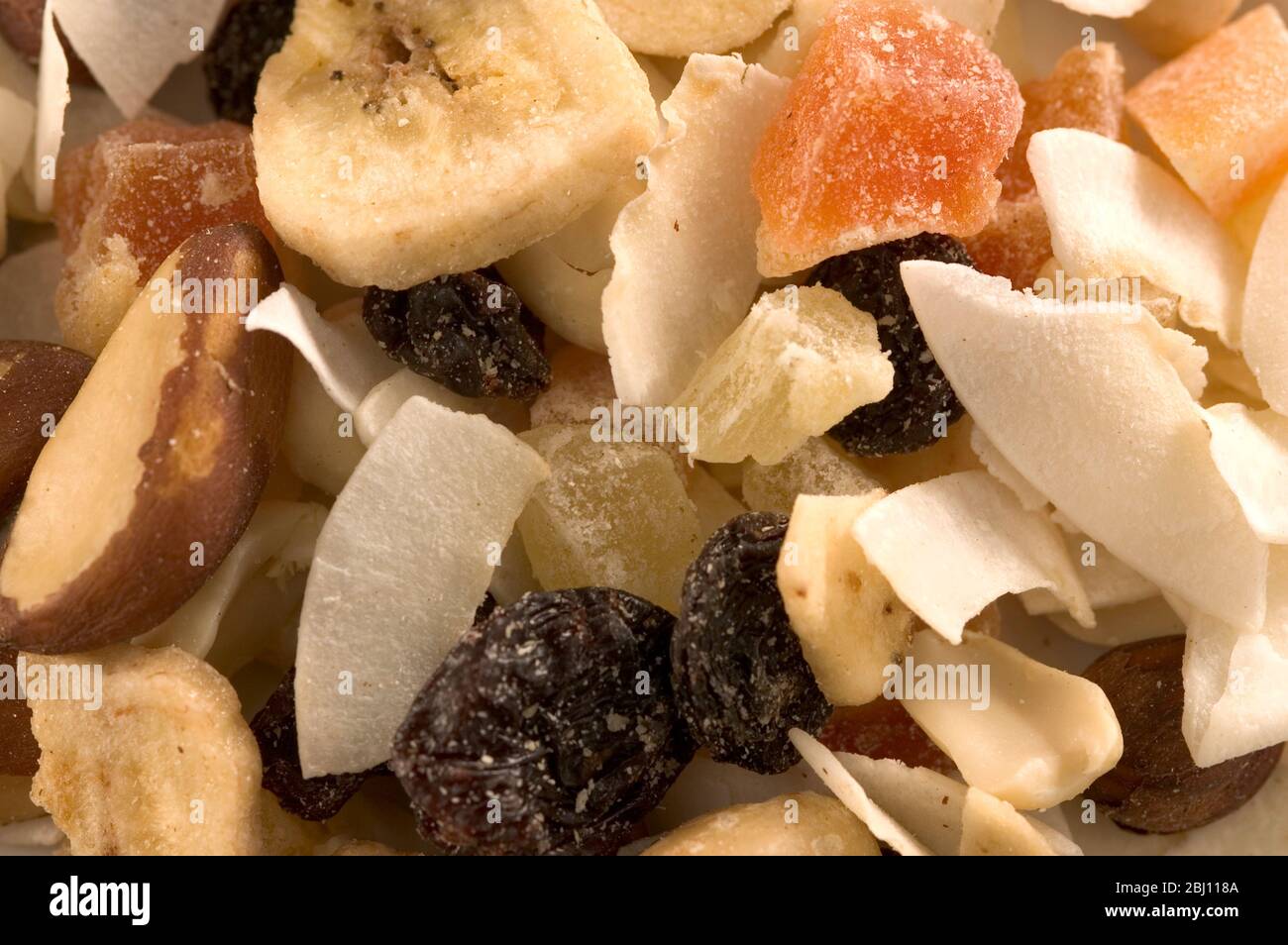 Tropical dried fruit and nut mix - - Stock Photo