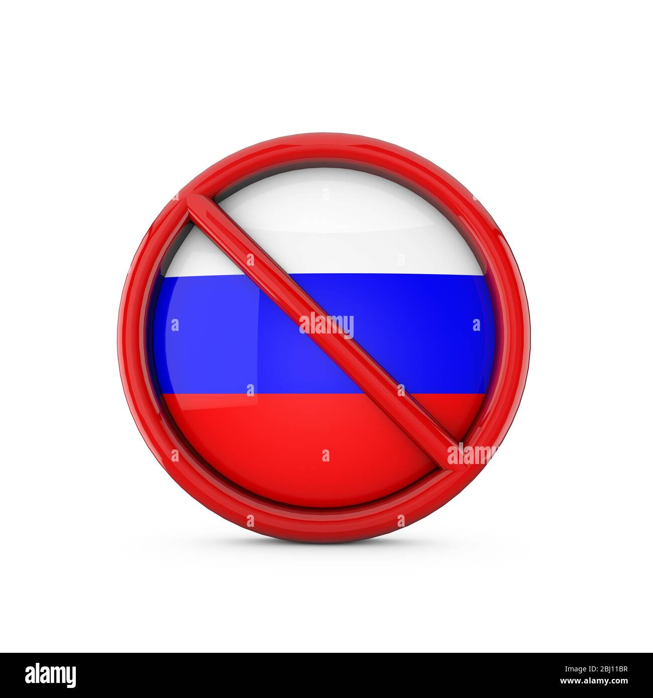 Russia Flag Prohibited No Entry Symbol 3d Rendering Stock Photo Alamy