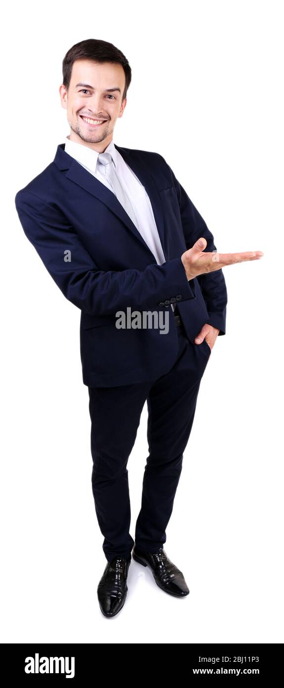 Elegant man in suit isolated on white Stock Photo - Alamy
