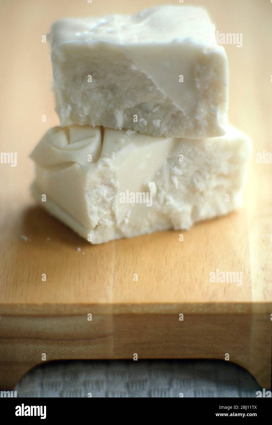 block of creamed coconut - Stock Photo