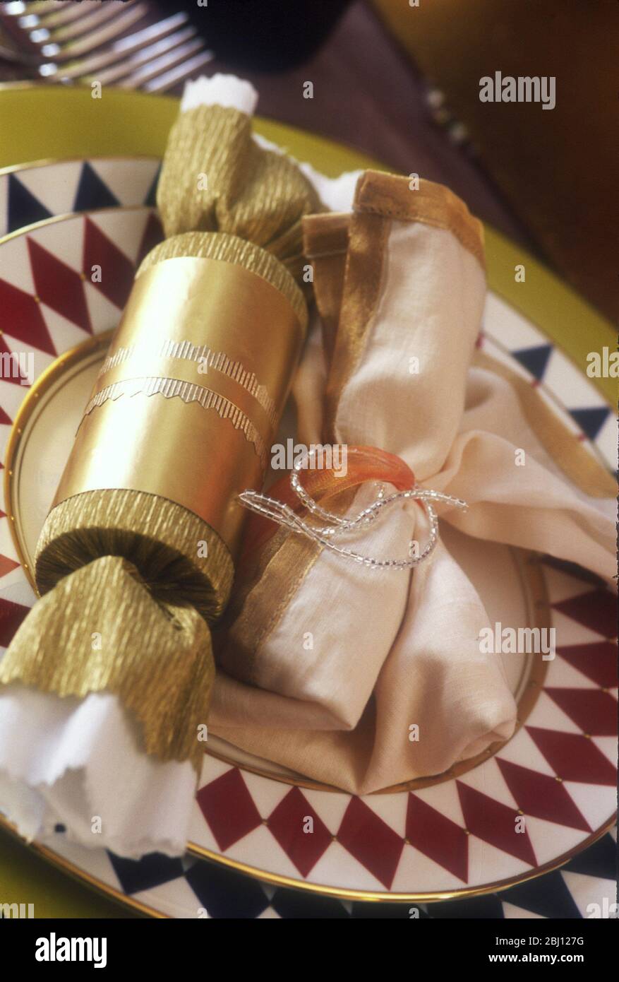 Napkin and cracker - Stock Photo