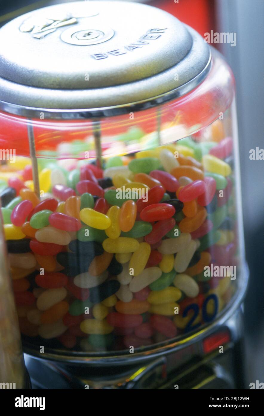 Jelly beans in a jar - Stock Photo