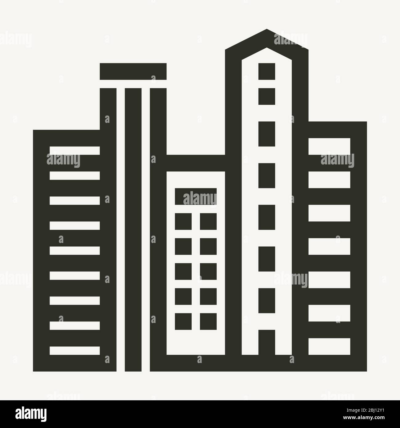 Minimal city skyscapers buildings vector icon Stock Vector