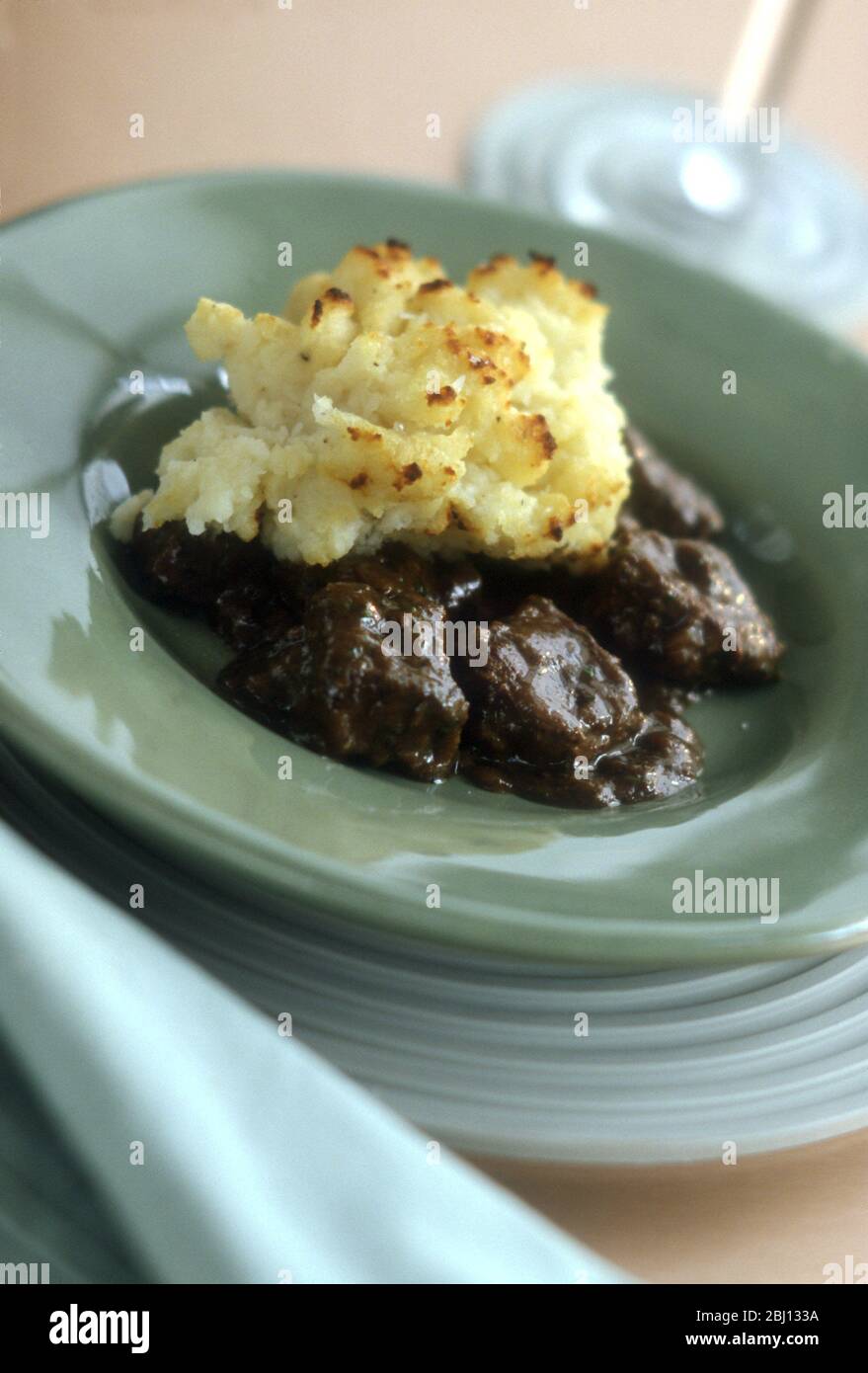 Beef stew and mash - Stock Photo