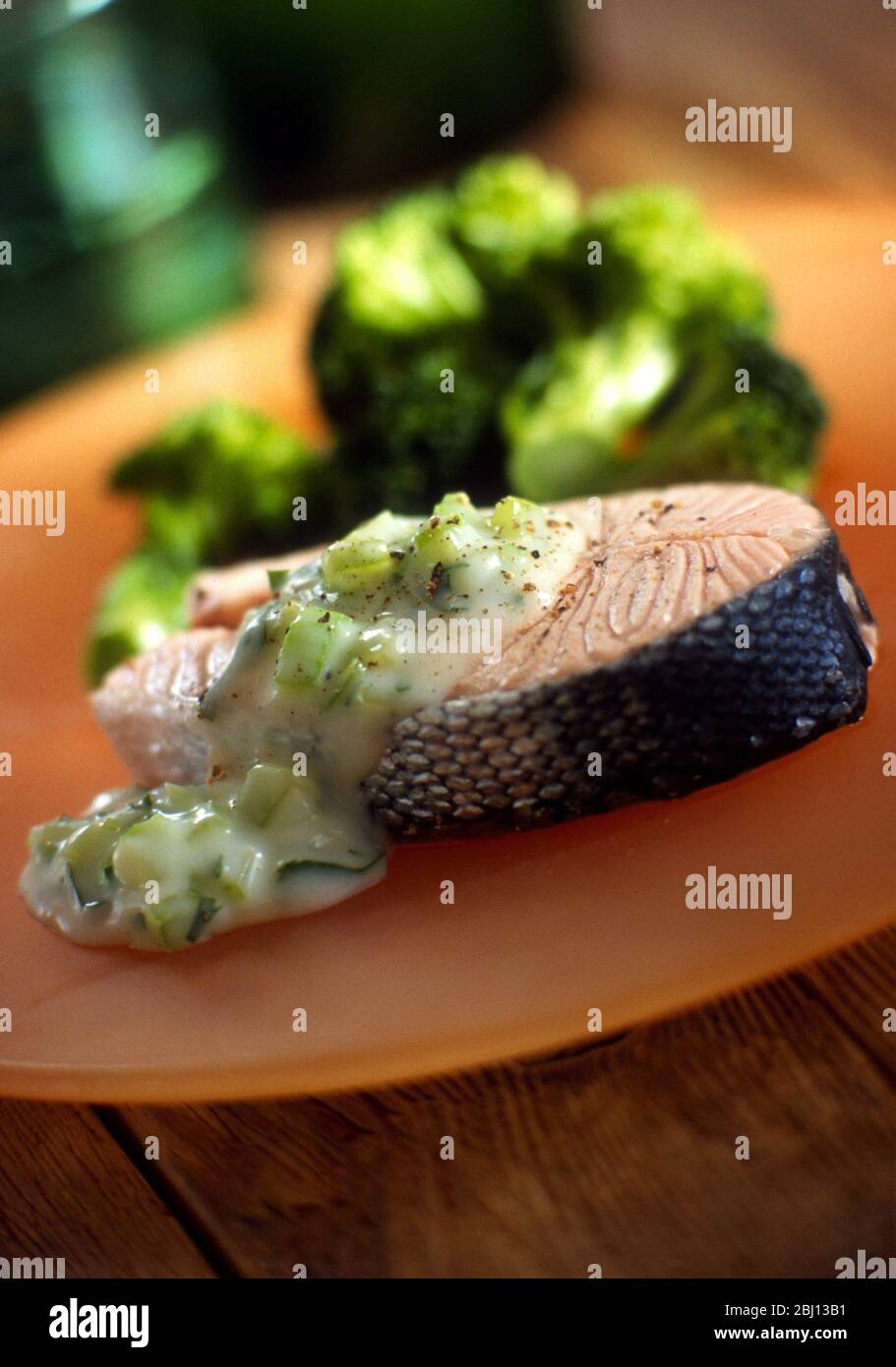 Salmon steak Stock Photo - Alamy