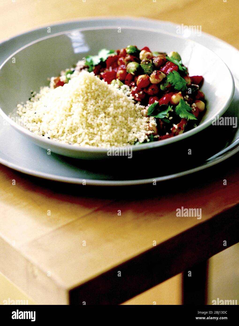 Couscous and chickpeas - Stock Photo