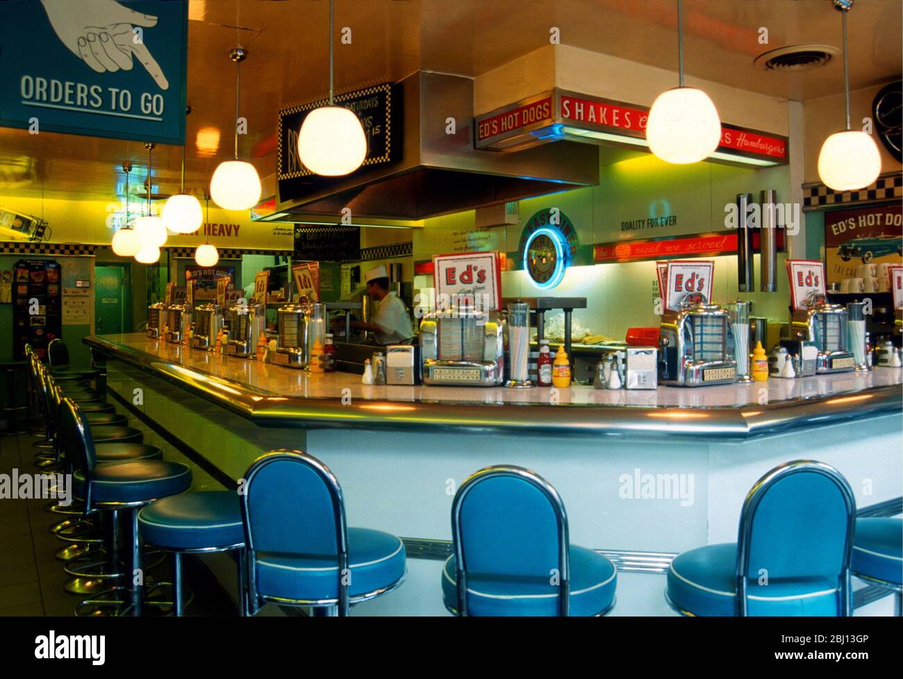 Ed's diner - view - Stock Photo