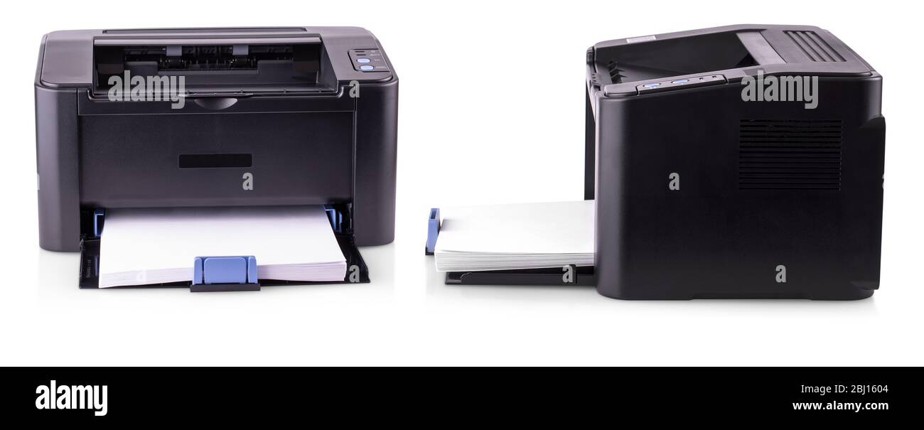 The modern compact laser home printer isolated on white background Stock Photo
