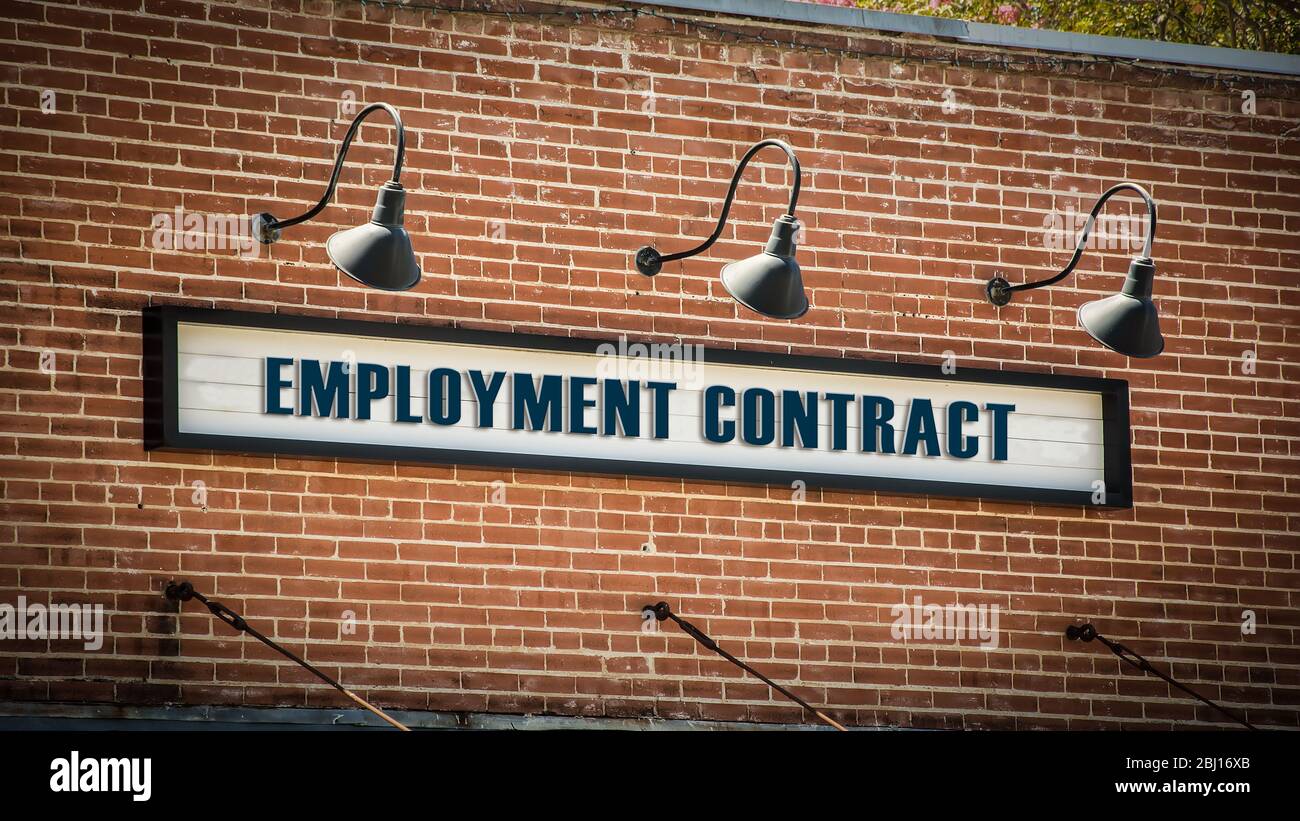 Street Sign the Direction Way to EMPLOYMENT CONTRACT Stock Photo - Alamy