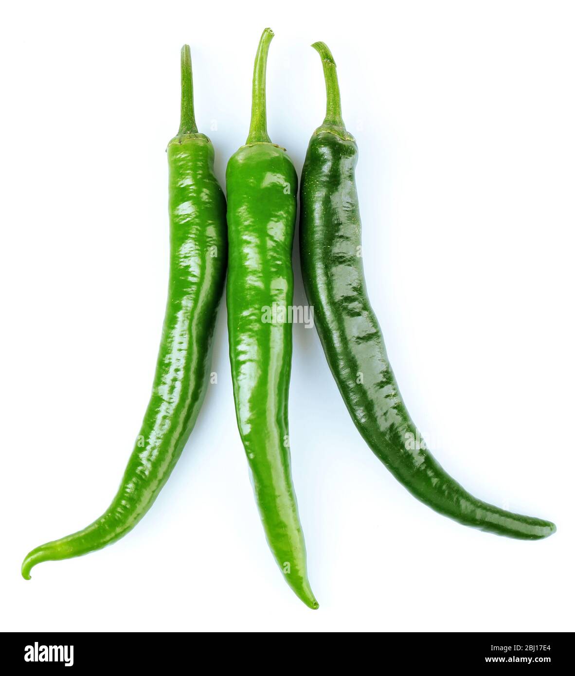 Green hot peppers isolated on white Stock Photo - Alamy