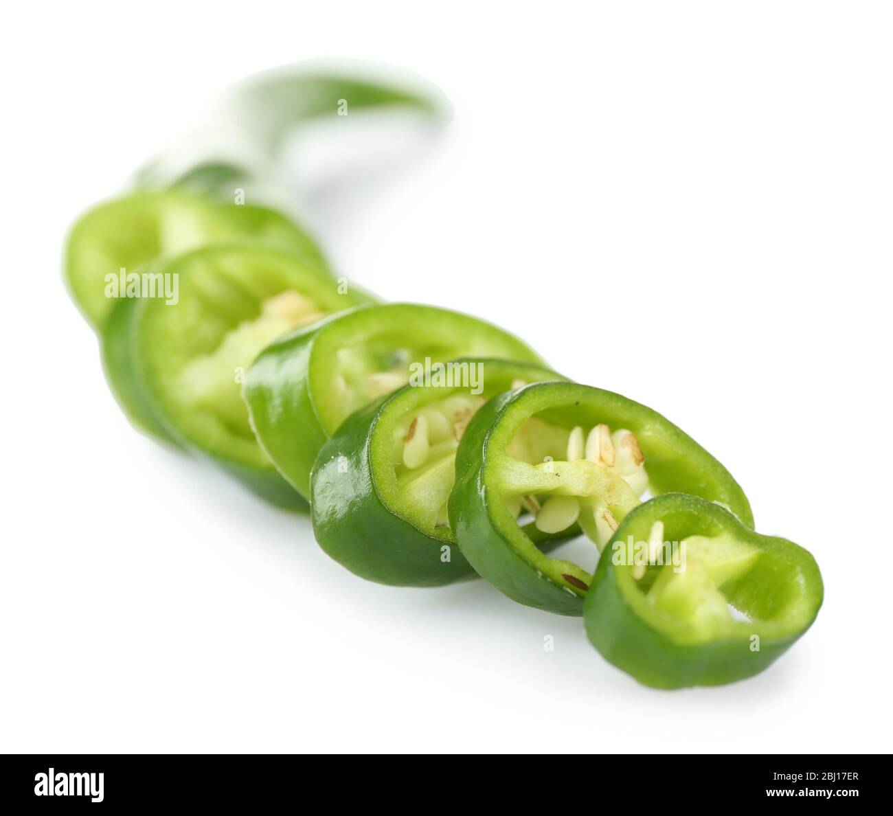 Green hot peppers isolated on white Stock Photo - Alamy