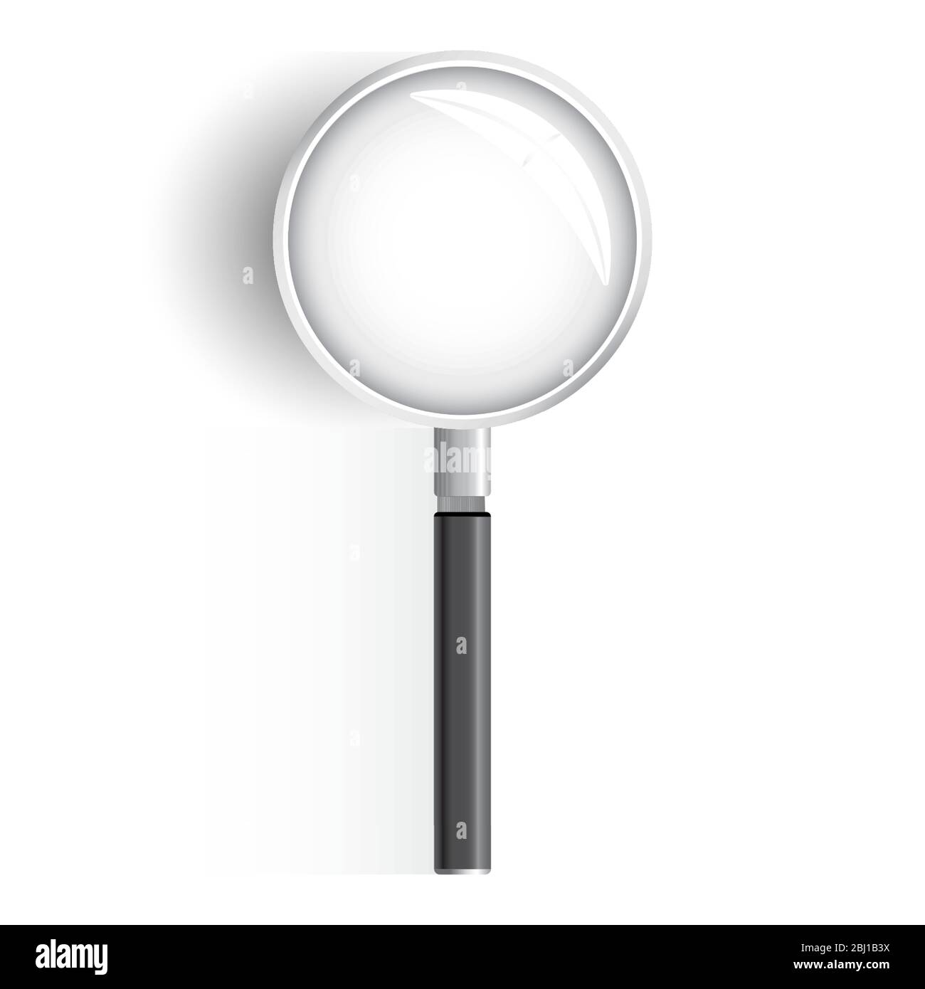 Magnifying glass with gradient mesh isolated on white background, Vector Illustration. Stock Vector