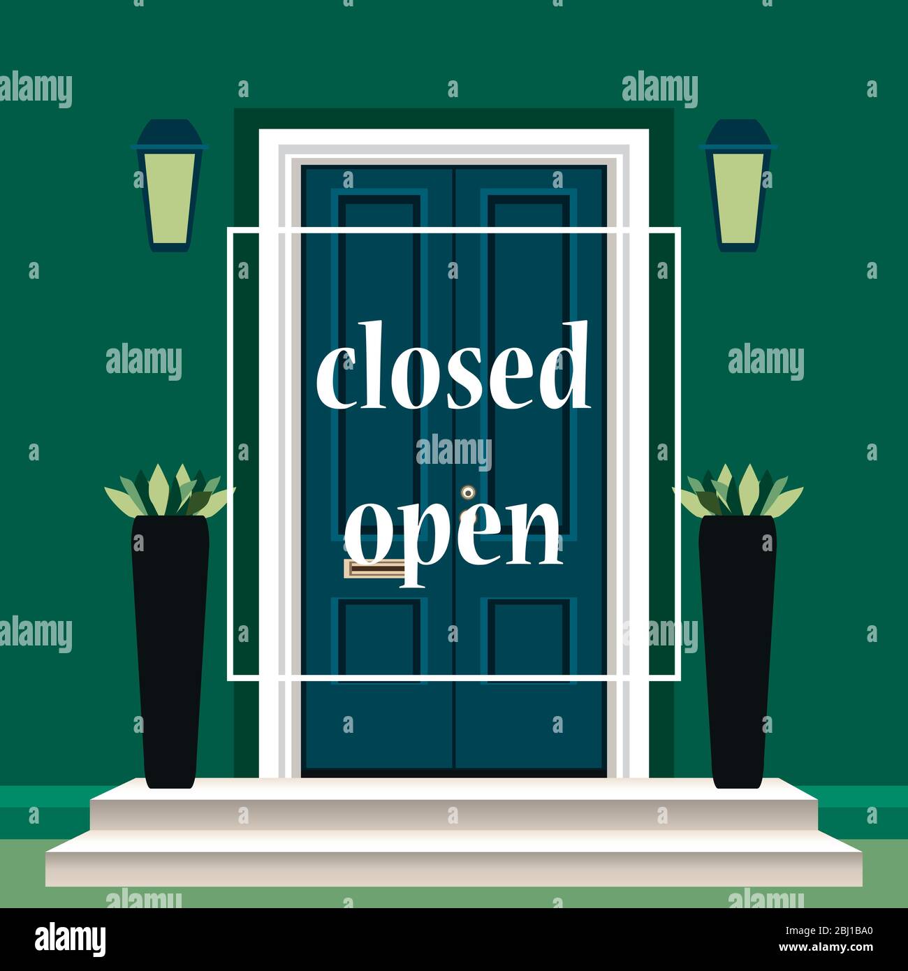 Doorstep house open door Stock Vector Images Alamy