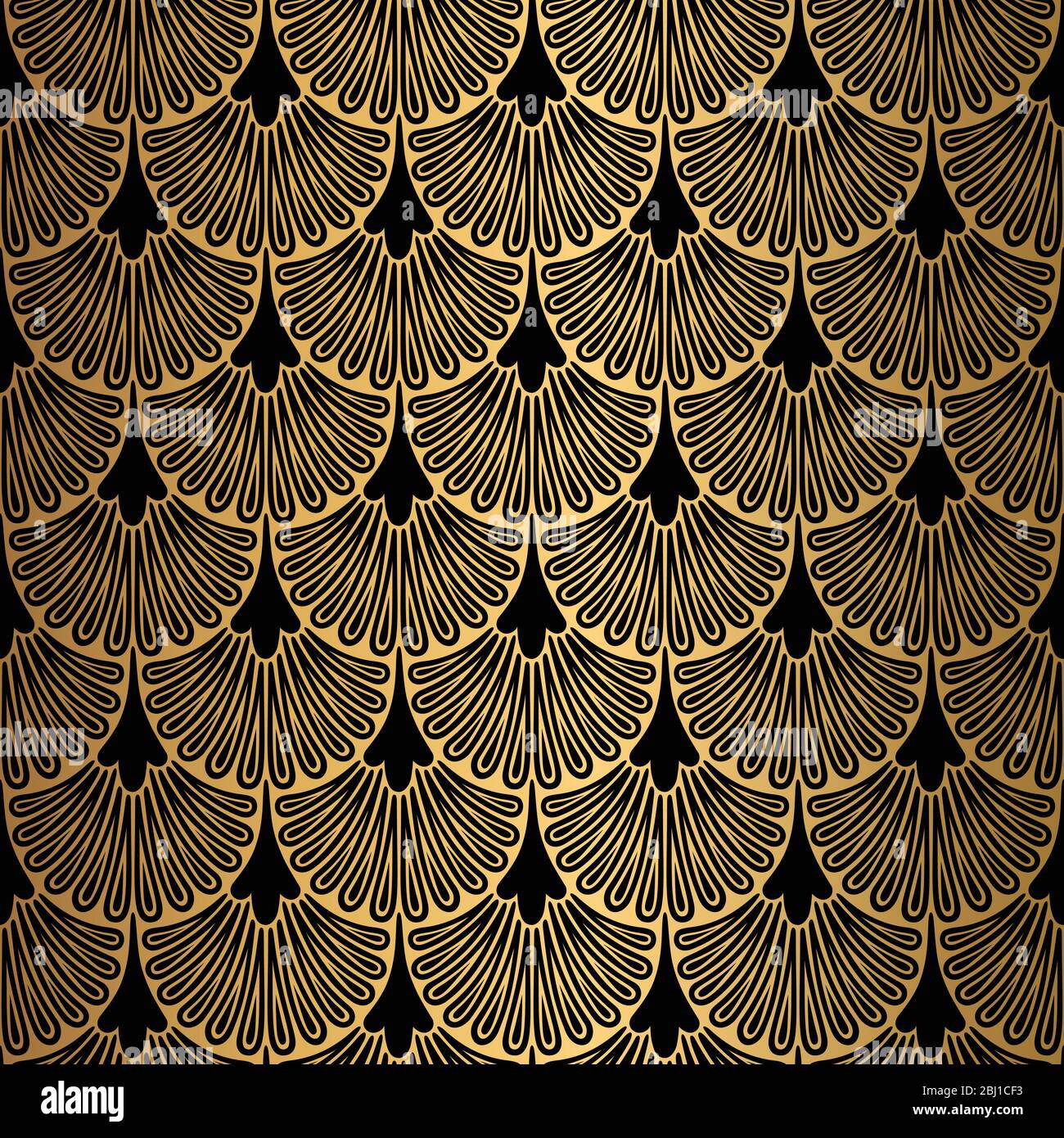 Art Deco Pattern. Seamless black and gold background Stock Vector Image ...